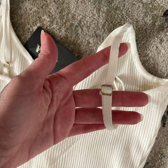 NWT❤️ HERA Tight Fitting Cream Ribbed Dress - Picture 9 of 9